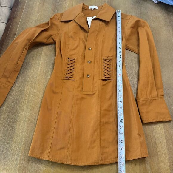 A.L.C. Paisley Shirt Dress Size 0 Cotton Hemp Blend Western Chic - Picture 9 of 16